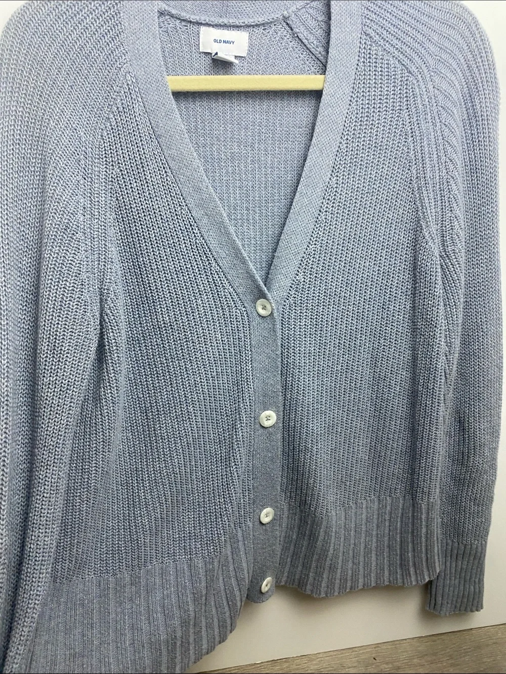 Old Navy Soft Light gray Button-Up Women's Cardigan - Picture 3 of 6